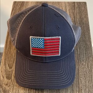 Navy Blue American Flag Trucker Hat